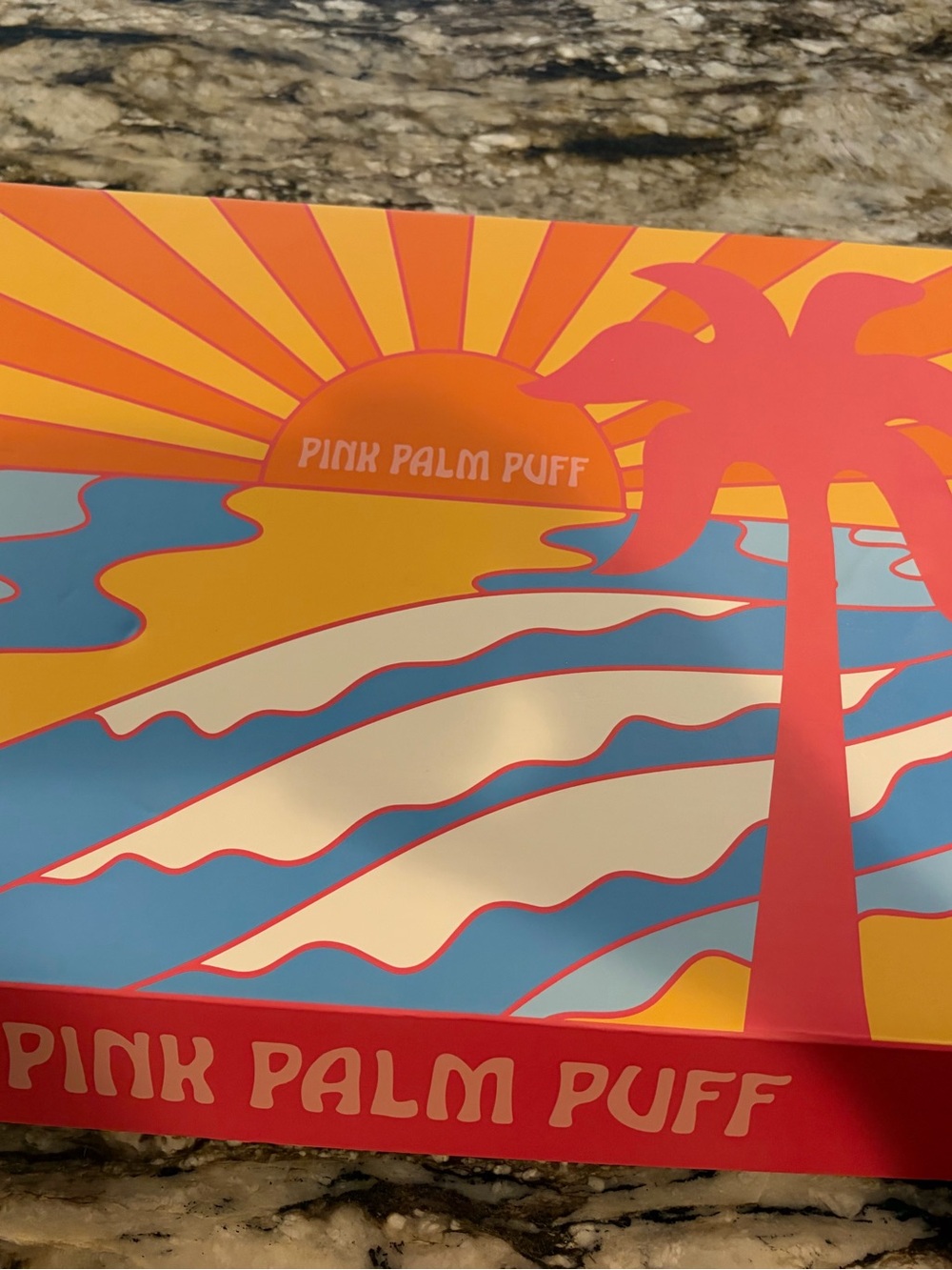 Pink Palm Puff “Hawaii Hibiscus" Hoodie in Heather Cloud with original box - Picture 6 of 7